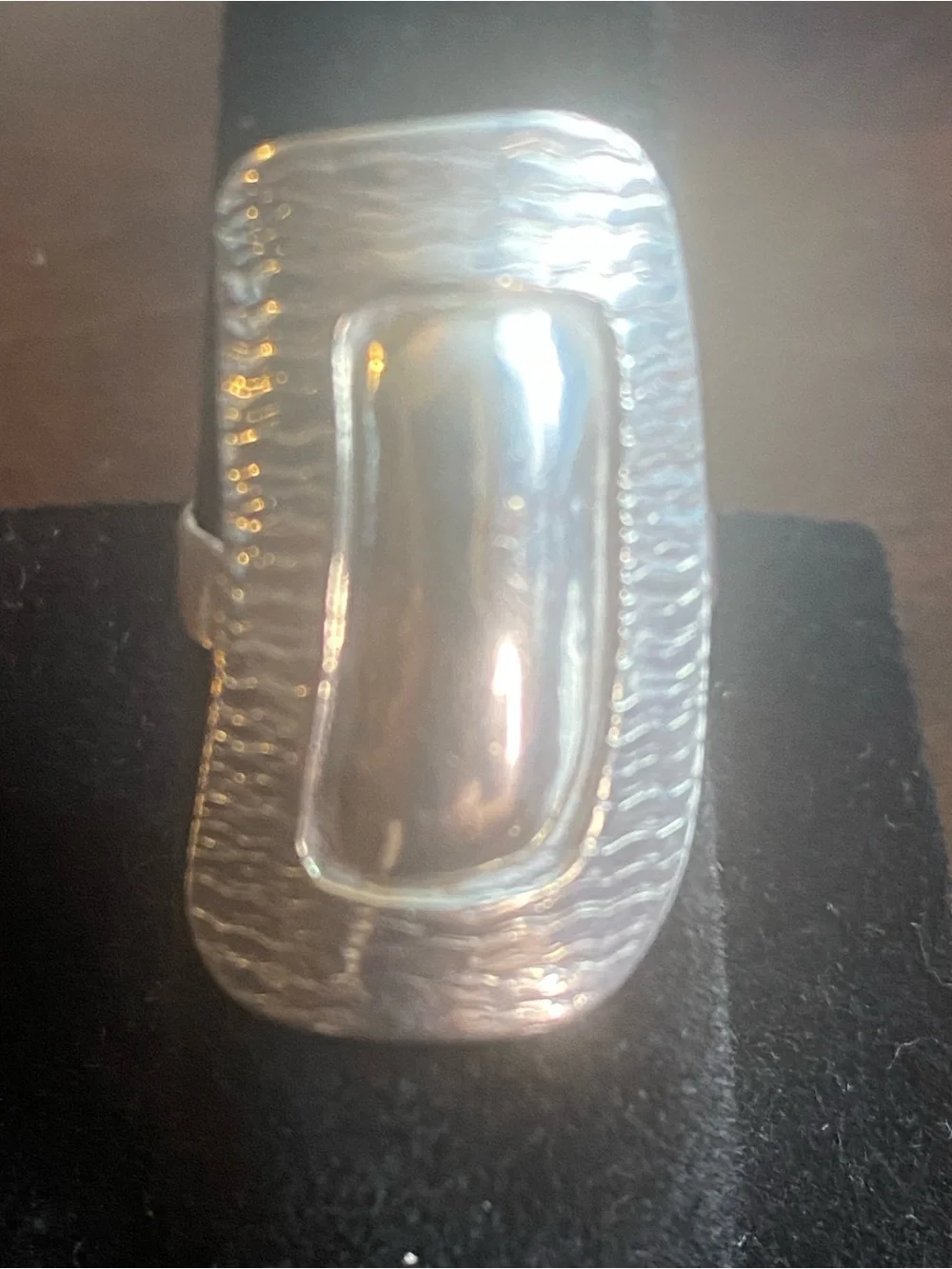 Sterling Silver Modern Rectangle Statement Ring